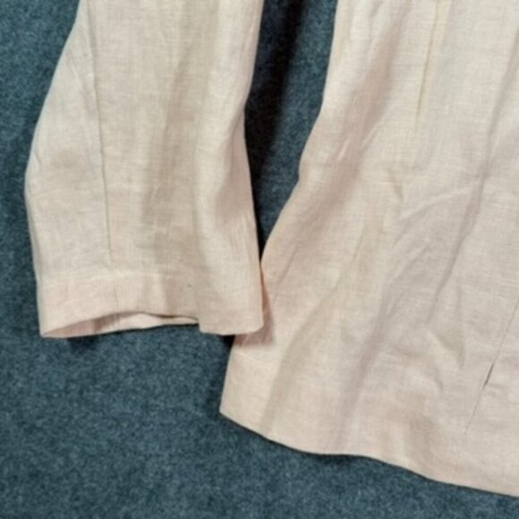 J Jill Womens Love Linen Blazer Sz 4X Seashell Pink Blush Vacation Resort NWT - Picture 4 of 12